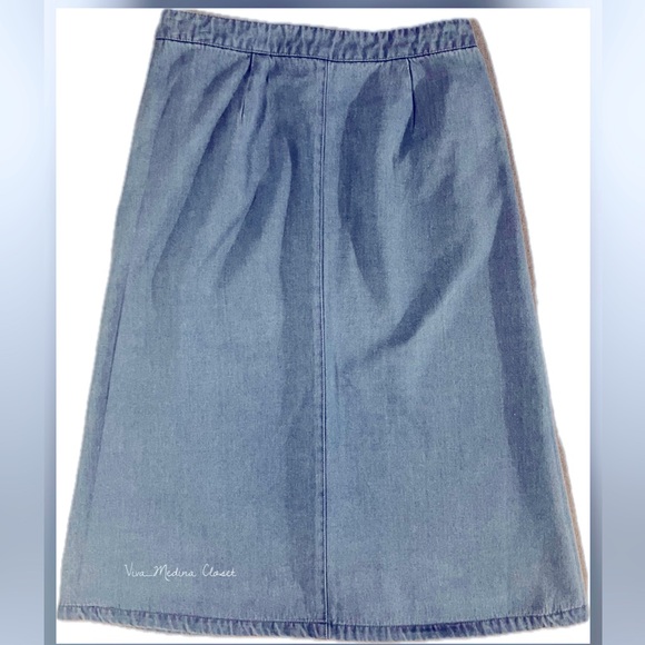🔴SOLD Velvet Heart Denim Skirt A Line Front Buttoned - Picture 2 of 2